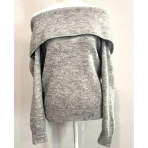Oversized Knit Sweater Small Alpaca Blend Off Shoulder Soft GIrl Romantic 21453